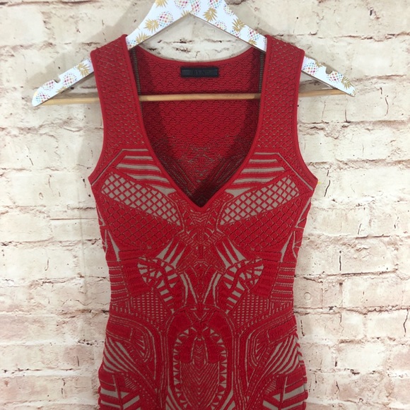 RVN 3D Jacquard Body Con Mini Dress - Picture 4 of 8